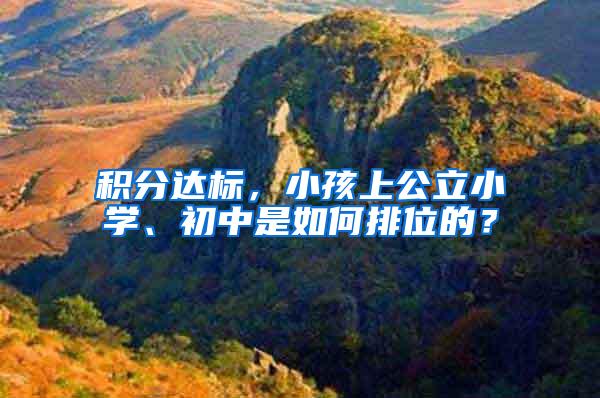 积分达标，小孩上公立小学、初中是如何排位的？