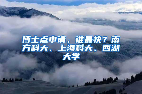 博士点申请，谁最快？南方科大、上海科大、西湖大学