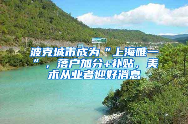 波克城市成为“上海唯一”，落户加分+补贴，美术从业者迎好消息