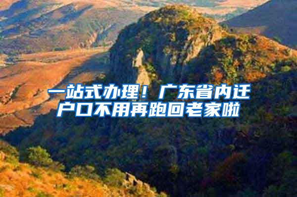 一站式办理！广东省内迁户口不用再跑回老家啦
