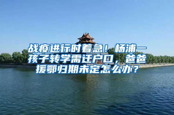 战疫进行时着急！杨浦一孩子转学需迁户口，爸爸援鄂归期未定怎么办？