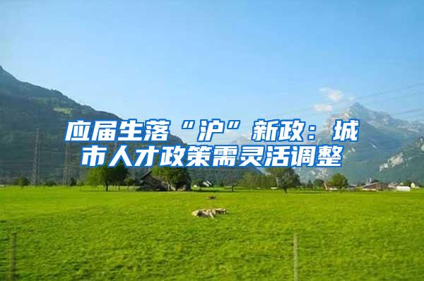 应届生落“沪”新政：城市人才政策需灵活调整