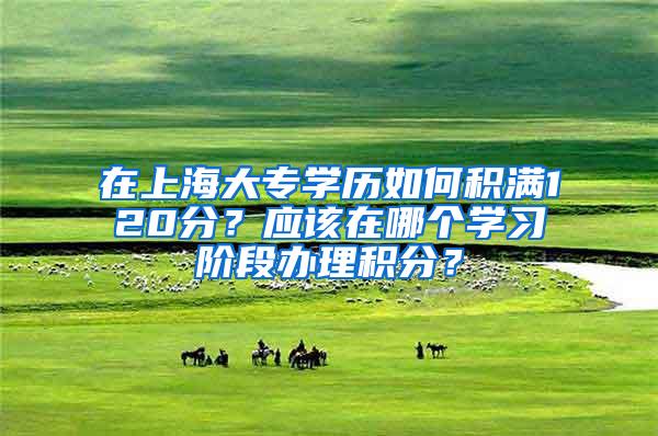 在上海大专学历如何积满120分？应该在哪个学习阶段办理积分？