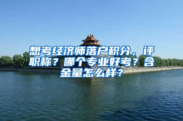 想考经济师落户积分，评职称？哪个专业好考？含金量怎么样？