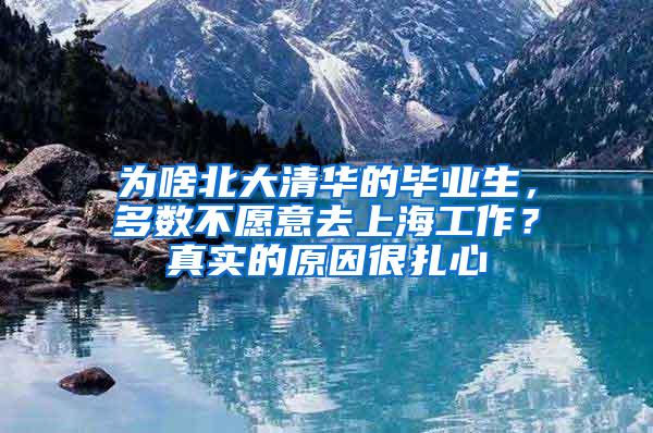 为啥北大清华的毕业生，多数不愿意去上海工作？真实的原因很扎心