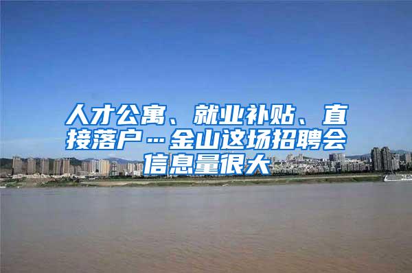 人才公寓、就业补贴、直接落户…金山这场招聘会信息量很大