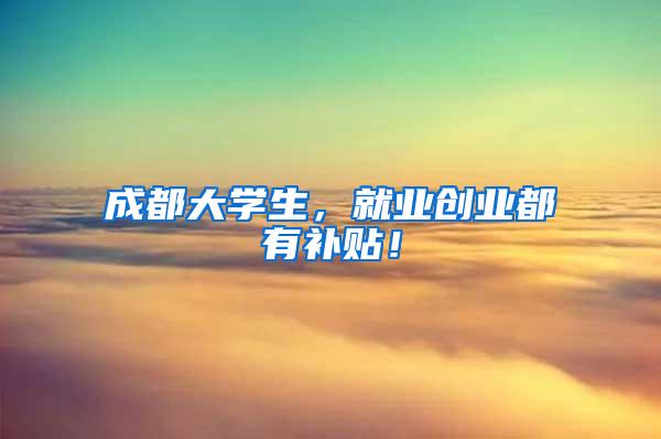 成都大学生，就业创业都有补贴！