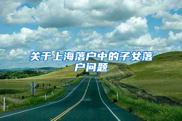关于上海落户中的子女落户问题